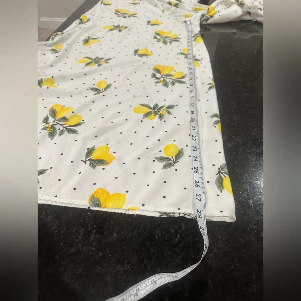 Forever21 Wide Leg Cropped Palazzo Pants Limoncello Fruit Citrus Pants Sz 1x - Picture 7 of 8